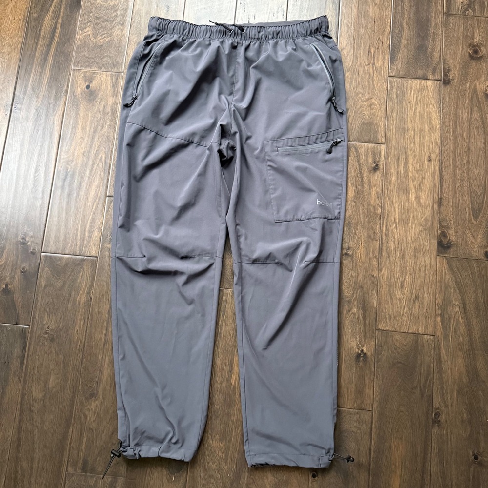 Baleaf Athletic Pants XL Gray EUC Reflective Zip Pocket Hiking Jogger Utility